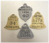 Retro Dog License Tokens