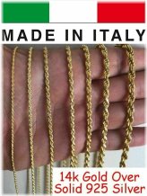 Gold Plated Sterling Silver Rope Chain