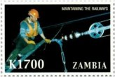 Zambia Worker Pulley Stamp