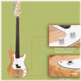 Burlywood Fretless 4-String Bass