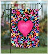 Kaleidoscope Heart Garden Flag