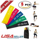 FlexiFit Resistance Band Set - 5 Loop Workout Bands for Strength Training and Flexibility