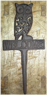 Owl Welcome Garden Stake