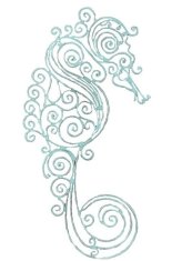 Coastal Teal Metal Seahorse Sculpture