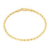 Golden Rope Chain Bracelet/Anklet with Diamond Cut Detail