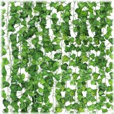 Greenery Cascade: Set of 12 Artificial Ivy Leaf Hanging Plants for Home Decor