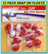 Red and White Snap-On Floats