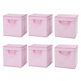 Delta Children Foldable Storage Cubes with Lids - Set of 6 for Easy Home Organization