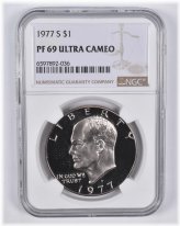 1977-S Eisenhower Dollar Ike NGC Brown Label - PF69 UCAM