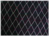 Diamond Grill Cloth Fabric - Black & Red/White/Green