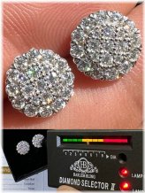 Clustered Silver Moissanite Studs