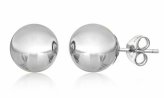 White Gold Ball Stud Earrings