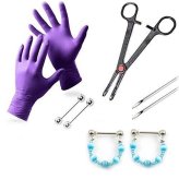 Aqua Shield Nipple Piercing Set with Complete Tools and Accessories