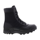 Classic Side-Zip Black Leather Tactical Boots