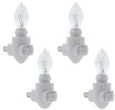 IllumiLite Set of 4 White Night Light Modules with 4 Watt Bulbs