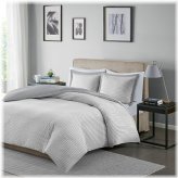 Braydon Reversible Yarn Dyed Striped Duvet Cover Mini Set - Gray