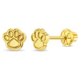 Paw Print Gold Earrings