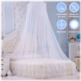 Lace Princess Bed Canopy - Elegant Queen Size Mosquito Net for Home Bedding