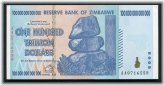 2008 Reserve Bank of Zimbabwe 100 Trillion Dollars - AA P-91 Gem Uncirculated