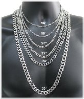 Silver Curb Chain Necklace