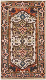 Ivory Serapi Hand-Knotted Wool Rug