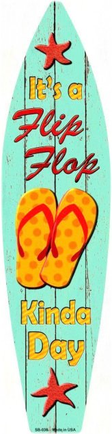 Sunny Shores Metal Surfboard Sign