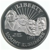 Golden Anniversary Mount Rushmore Proof Commemorative Half Dollar (1991)