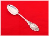 Medallion Head Coin Silver Serving Spoon from 1850s