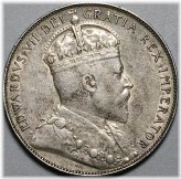 Canadian Silver Half Dollar Coin, 1907 Edward VII