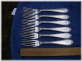 Wood & Hughes Bead Pattern Coin Silver Dinner Forks - Set of 6