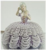 German Lavender Glass Bead Skirt Pin Cushion