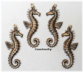 Golden Sea Horse Hanging Findings Set