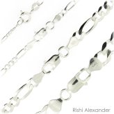 Figaro Chain Necklace in Sterling Silver