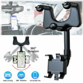 360° Rearview Mirror Phone Holder