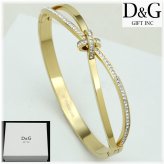 Golden Sparkle Bangle with CZ Charm