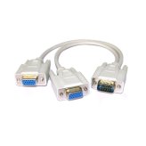 Dual Monitor Splitter Cable - 1 Male to 2 Female VGA Connectors