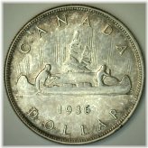 1936 Canoe Voyager Silver Dollar