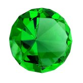 Emerald Glass Diamond Paperweight