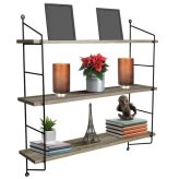 Rustic Wood Floating Shelf with Metal Bracket