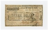 Arkansas Merchant Scrip - 1862 $3 Wm. B. Wait's Office