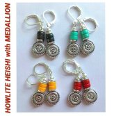 Howlite Medallion Leverback Earrings