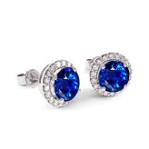 Sapphire Sparkle Stud Earrings