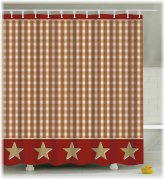 Rustic Plaid Star Shower Curtain
