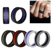 StripeFlex Silicone Ring - Comfortable and Durable Band for Weddings and Anniversaries