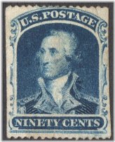 19th Century Blue Washington Stamp