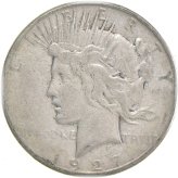 San Francisco Minted 1927-S Peace Silver Dollar