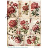 Red Floral Montage Rice Paper Sheets