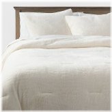 Ivory Luxe Faux Fur Bedding Set