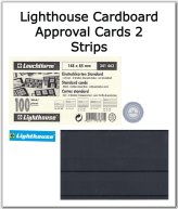 Black Cardboard Approval Cards by Lighthouse - Pack of 100 with 2 Strips and Flap for Protection