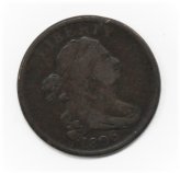 Stemless Draped Bust Half Cent (1806)